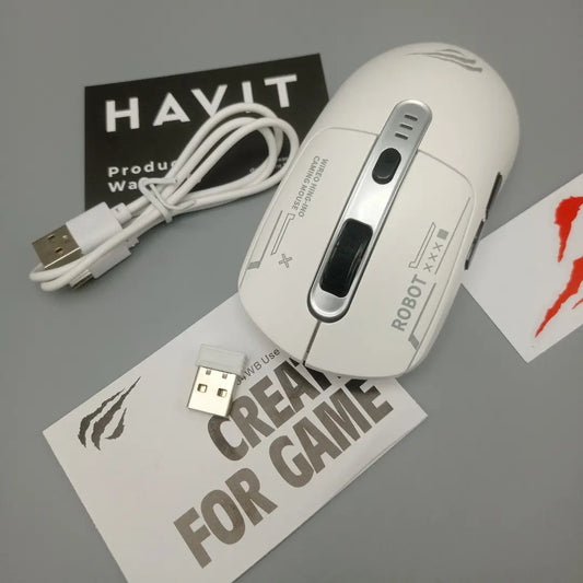 souris de gaming RECHARGEABLE Havit GAMS64WB Dual Mode -Blanc-