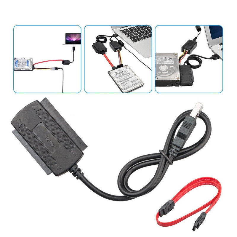 Câble de convertisseur adaptateur SATA/IDE vers USB2.0 pour disque dur 2.5/3.5 pouces avec alimentation externe