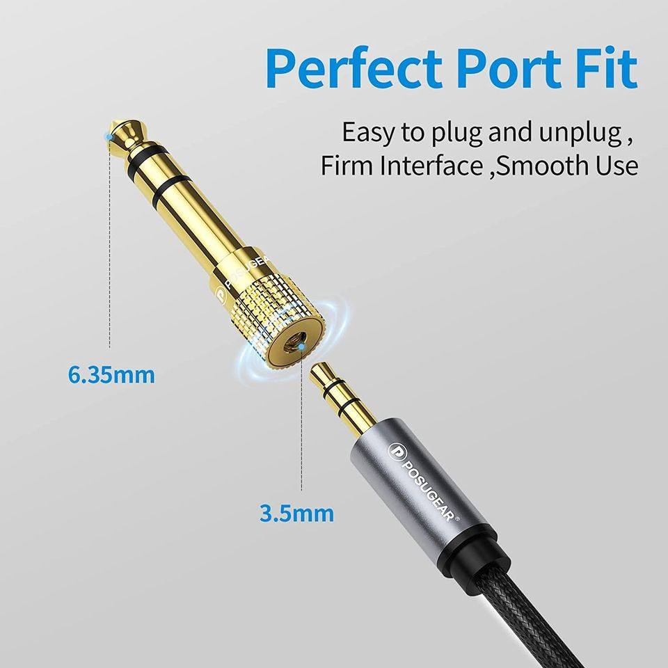 Adaptateur Jack 6.5mm Mâle vers 3.5mm Femelle, Casque Prise Adaptateur Audio Connecteur Stéréo pour Casque, Guitare Électrique, Carte Son, Smartphone...