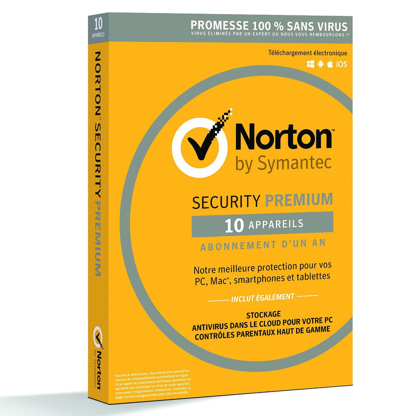 Antivirus Norton SECURITY PREMIUM - Licence 1 an 10 appareils