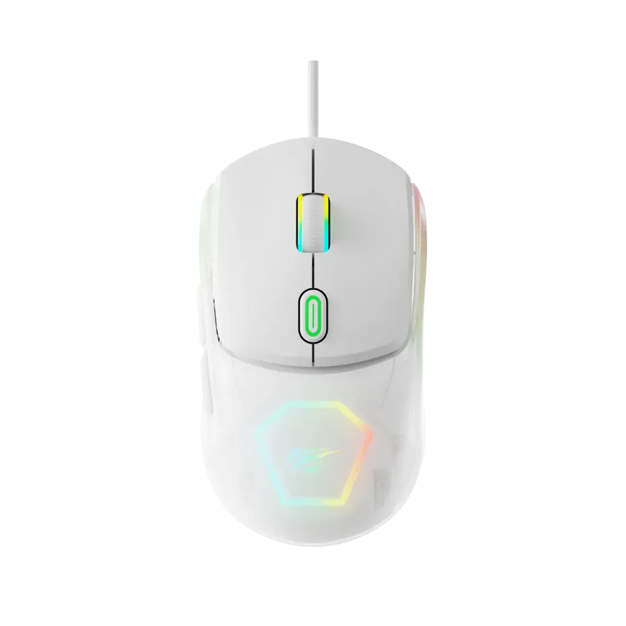 Souris de jeu programmable rétroéclairée RVB Havit MS965SE blanc