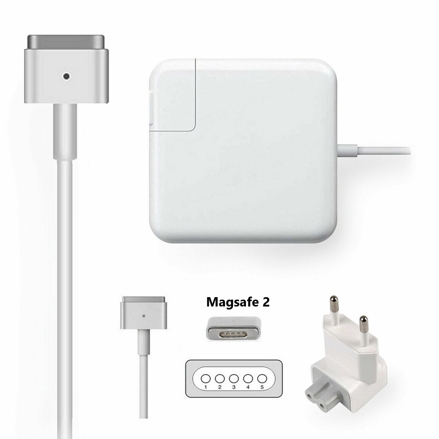 Adaptateur secteur et chargeur Apple compatible 60W Magsafe 2  pour Macbook Pro Air